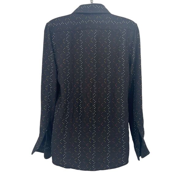 Equipment Femme Inisse Blouse Button Down Long Sleeve Women's XXS Black Pattern - Picture 6 of 13